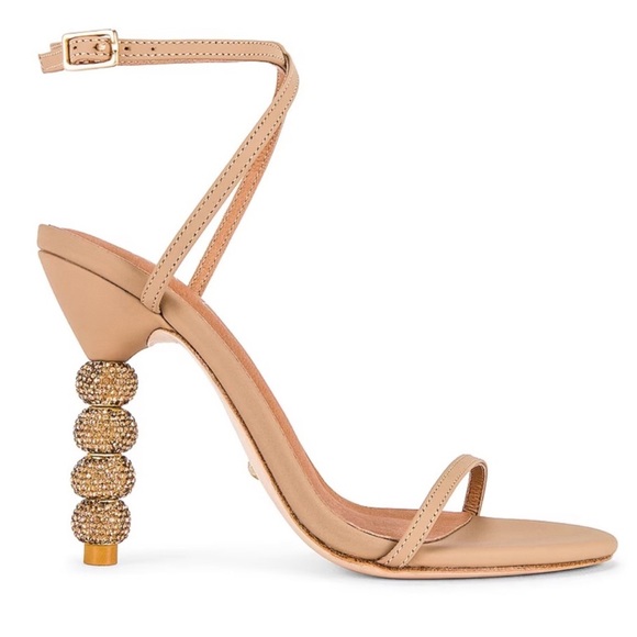 Beige Strappy Heels - Picture 2 of 8